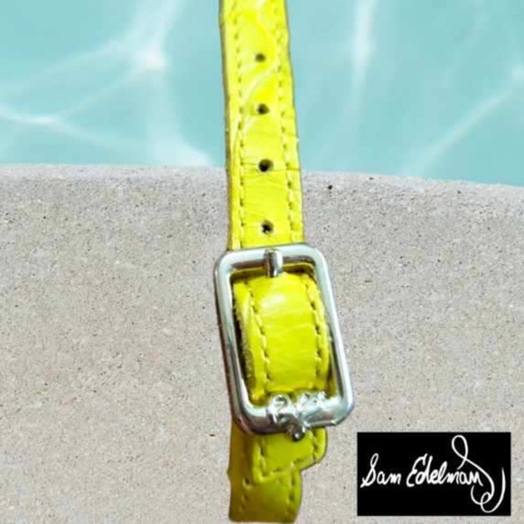 Sam Edelman Size 8.5 M Gigi T Bar Yellow Crocodile Leather Thong Sandals - Picture 8 of 12